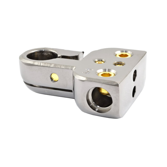 Phoenix Gold ZBX216 SST Top Mount Dual 1/0-4 and 8 Gauge Negative Battery Terminal Clamp