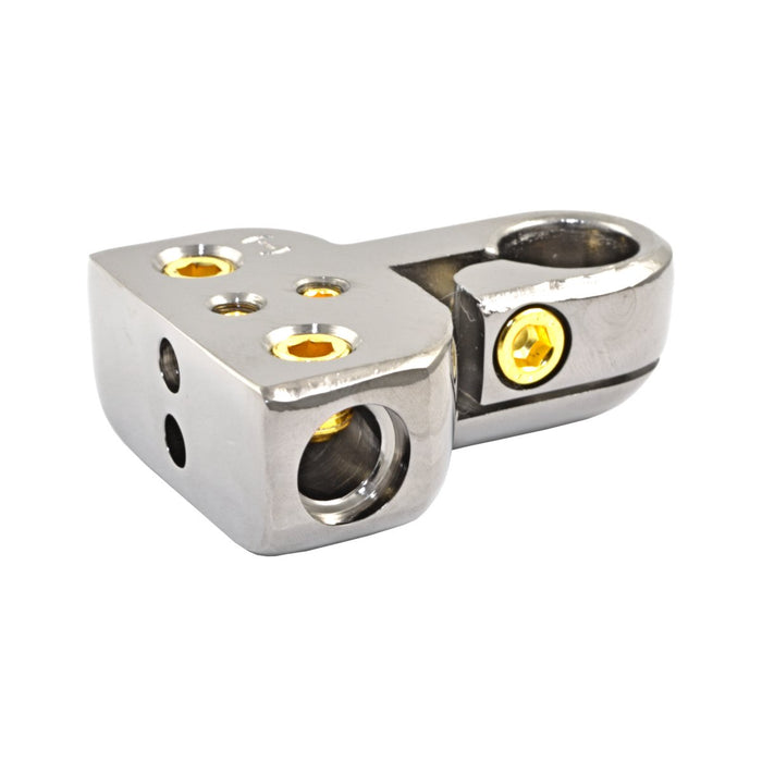 Phoenix Gold ZBX216 SST Top Mount Dual 1/0-4 and 8 Gauge Negative Battery Terminal Clamp