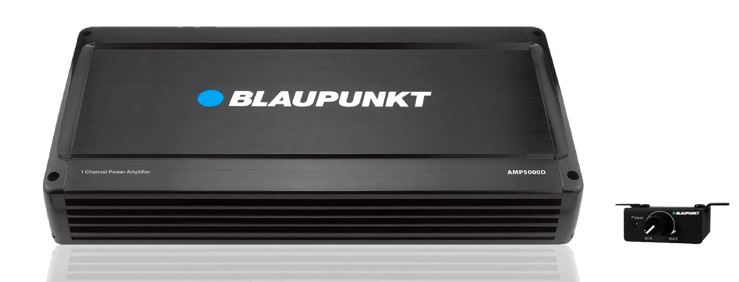 Blaupunkt AMP5000D 5000W Car Amplifier 1 Monoblock Class D with Remote Subwoofer Level Control
