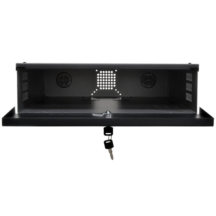 Heavy Duty 18" x 18" x 5" DVR Security Lock Box for CCTV Security Systems (Black)