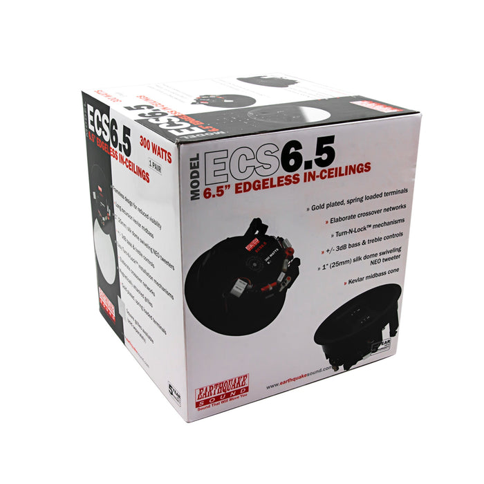 Earthquake Sound ECS6.5 6.5″ 300 Watts Max 8 Ohm Edgeless Ceiling Speaker (Pair)