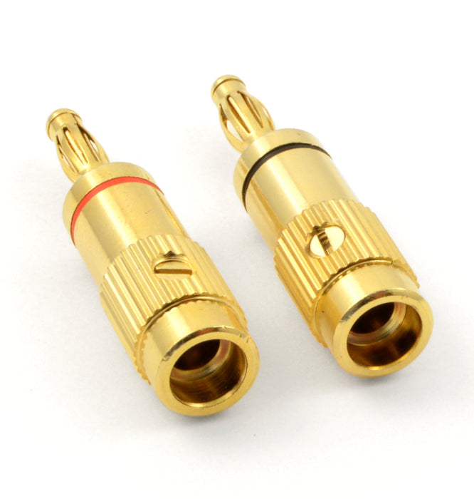 Gold Plated Speaker Banana Plugs Screw Type Audio Connector for Amplifiers Speaker Wire Home Theater (pair)