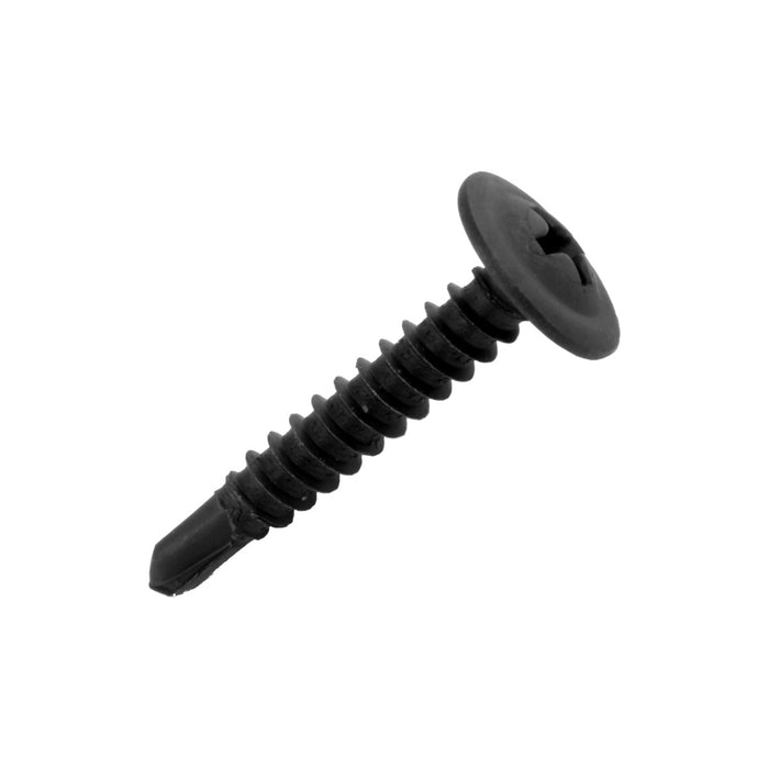 Black Phillips Wafer Head Self Tapping/Drilling Screws 1 1/2" (100/pk)