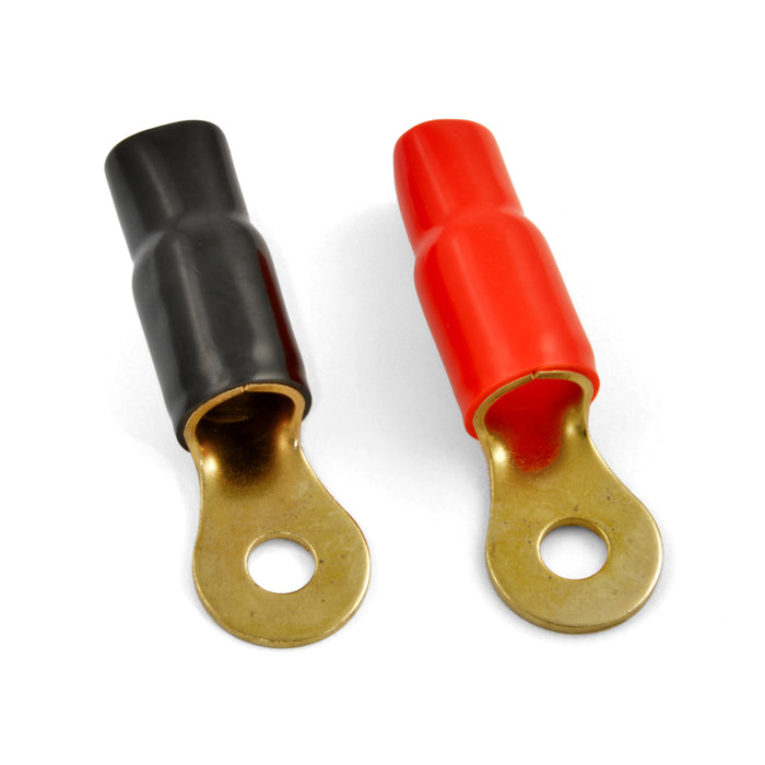 High Quality Gold Plated 1/0 Gauge 5/16" Ring Terminal (10/pack)