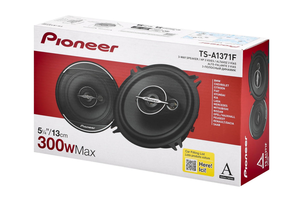 Pioneer TS-A1371F 5-1/4" 300 Watt 3-Way Full-Range Coaxial Car Speakers (pair)