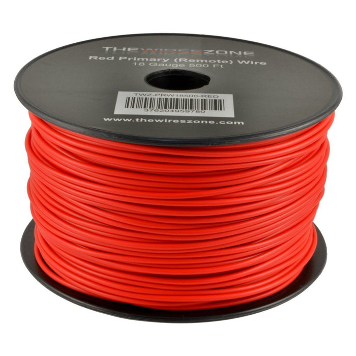 Red 18 Gauge AWG 500' ft Copper Clad Aluminum Stranded Primary Remote Wire Cable