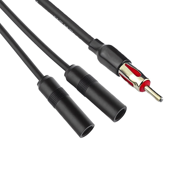 Universal 1 Male to 2 Female Y Splitter Car Radio Antenna Adapter Connector